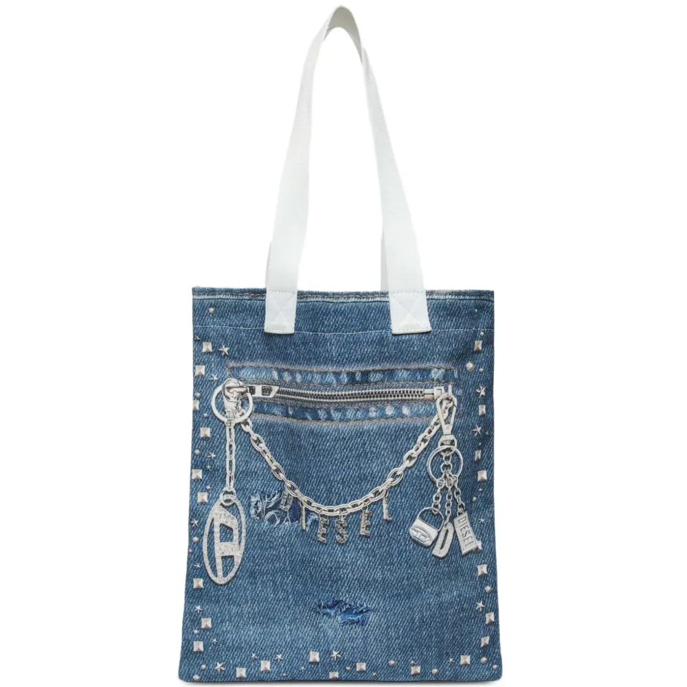 Сумка-тоут с эффектом денима Сумка-тоут с эффектом денима