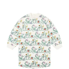 Платье с длинными рукавами и цветочным принтом