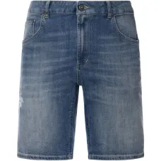 Джинсовые шорты с эффектом потертости