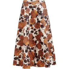 Миди-юбка А-силуэта с цветочным принтом