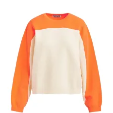 Свитшот с манжетами в рубчик и в двух тонах Свитшот с манжетами в рубчик и в двух тонах