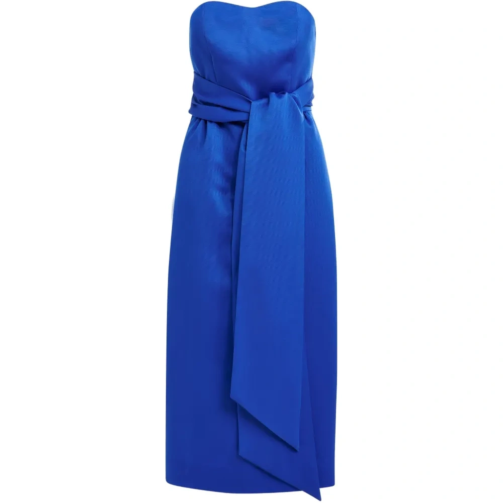 Платье миди без бретелек