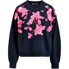 Толстовка с пайетками и цветочным узором