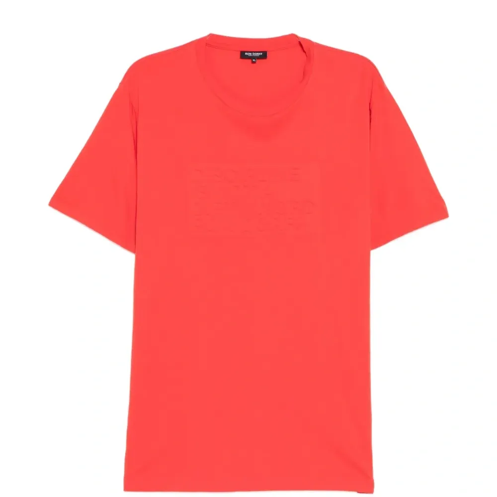 Футболка с текстовым принтом и круглым вырезом