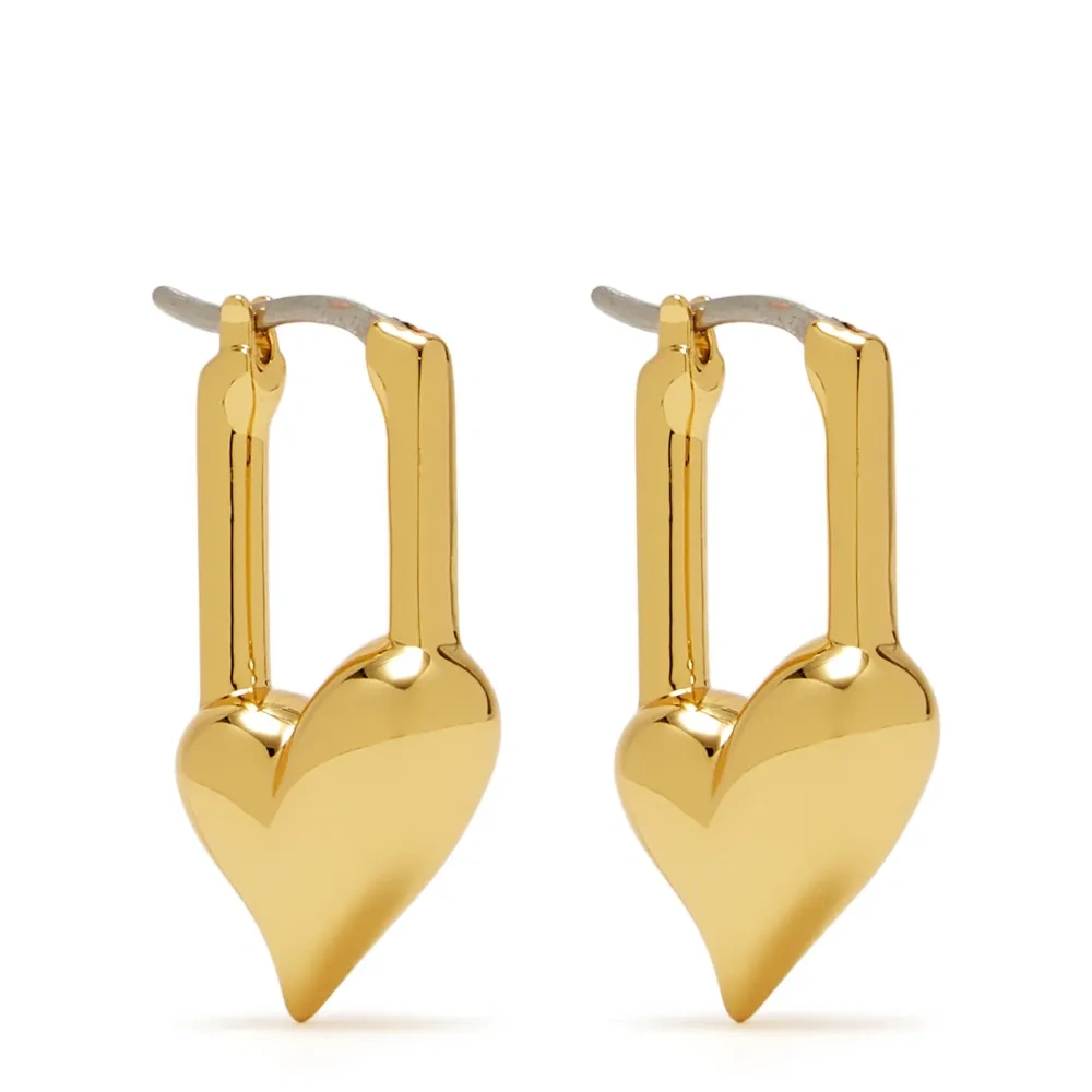 Серьги-подвески с подвеской в виде сердца-замка