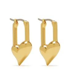 Серьги-подвески с подвеской в виде сердца-замка