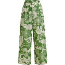 Плиссированные брюки с принтом