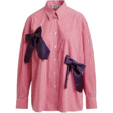 Рубашка в полоску с аппликацией в виде банта