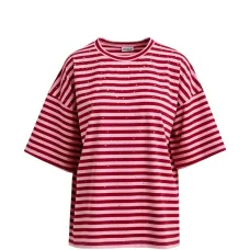 Полосатая футболка с украшением стразами