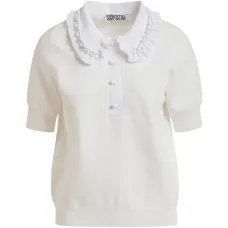 Рубашка поло с оборками и бисером Рубашка поло с оборками и бисером