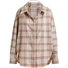 Рубашка в клетку с ремешками из страз