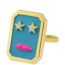 Кольцо с лицом-звездой