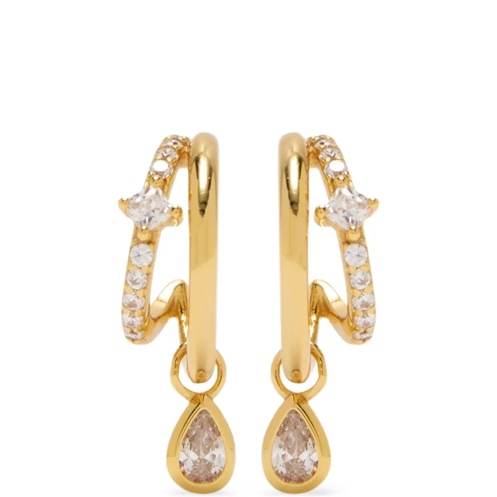 Серьги-подвески, украшенные кристаллами