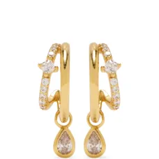 Серьги-подвески, украшенные кристаллами