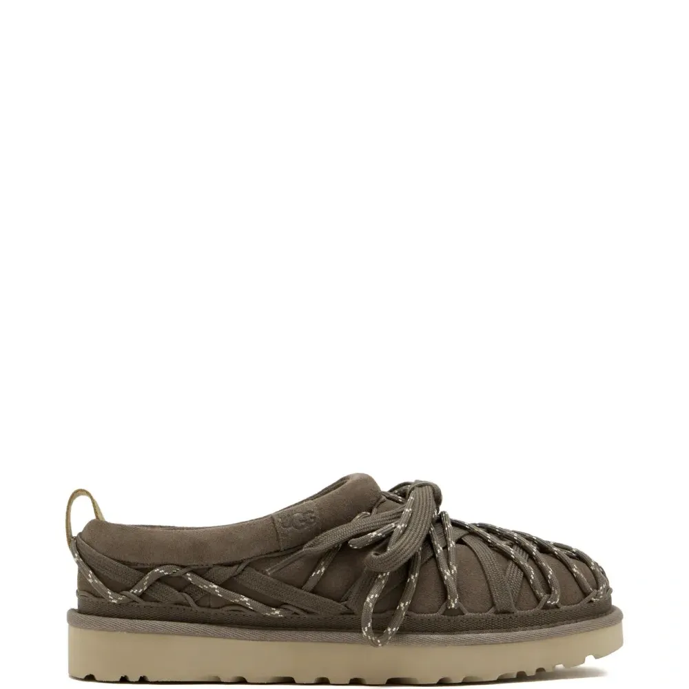 Плетёные босоножки на шнуровке