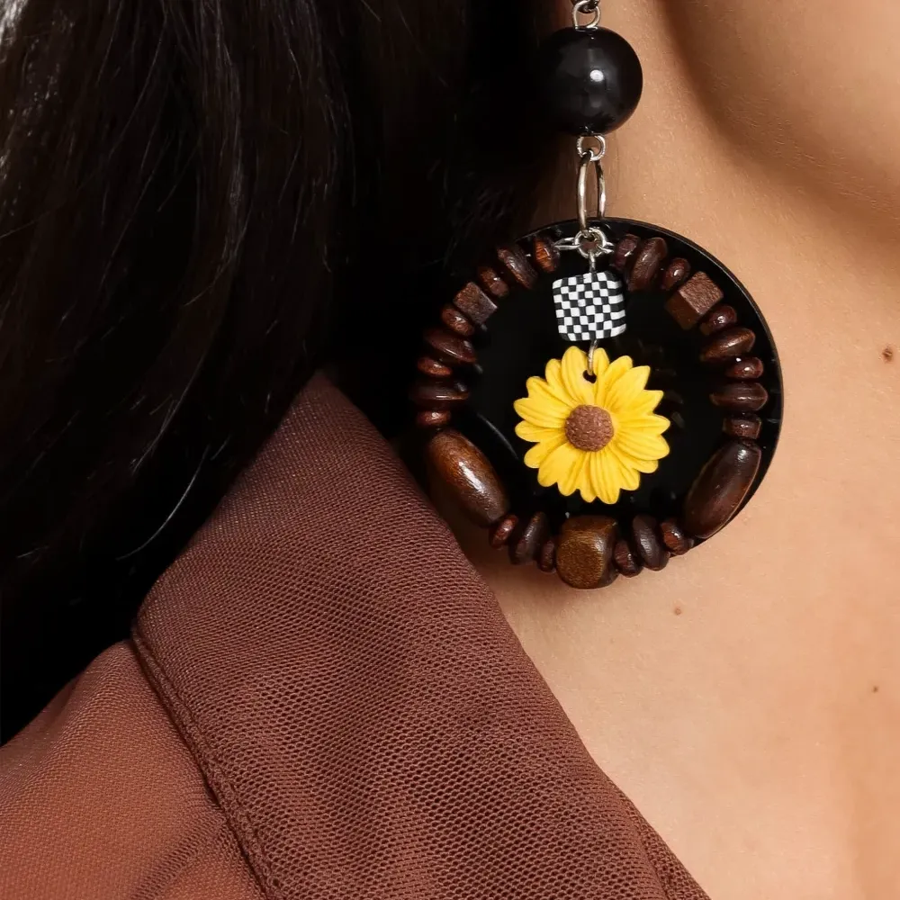 Серьги-подвески в форме сердца