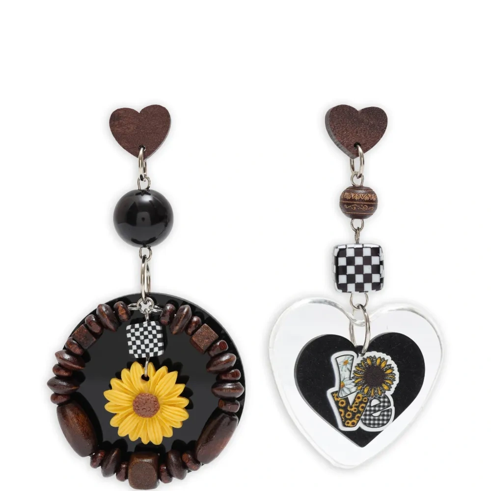 Серьги-подвески в форме сердца