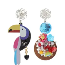 Серьги с изображением тукана Серьги с изображением тукана