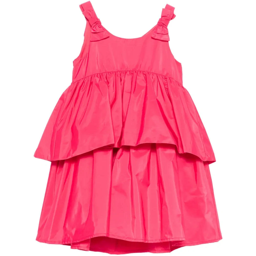 Многоярусное платье из тафты с бантом