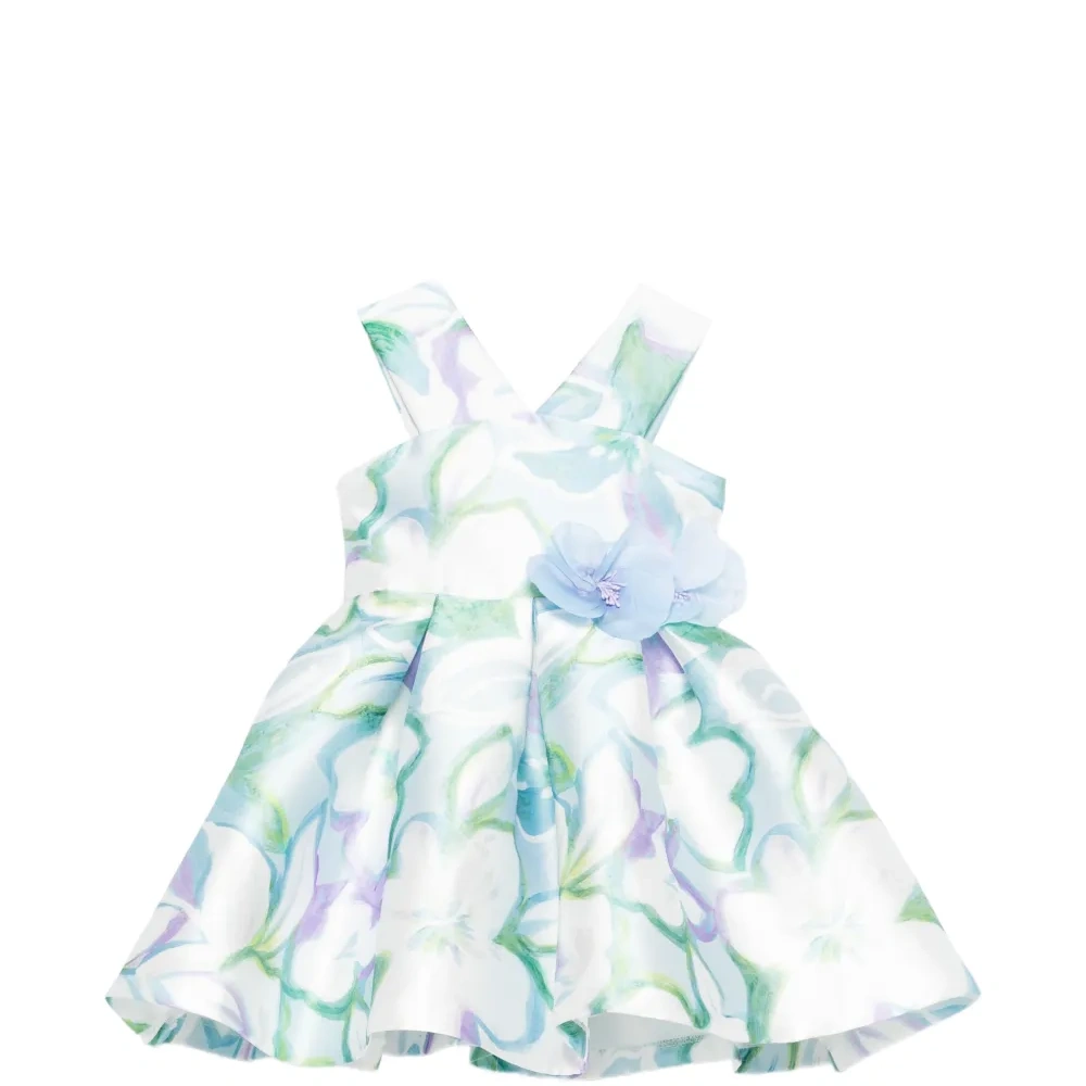 Платье с цветочной аппликацией