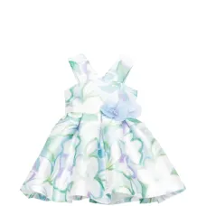 Платье с цветочной аппликацией