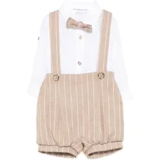 Комплект с комбинезоном в полоску (набор из трех предметов)