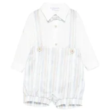 Комплект из двух коротких комбинезонов с полосатым узором Комплект из двух коротких комбинезонов с полосатым узором