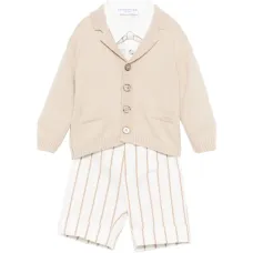 Комплект с комбинезоном в полоску (набор из трех предметов)