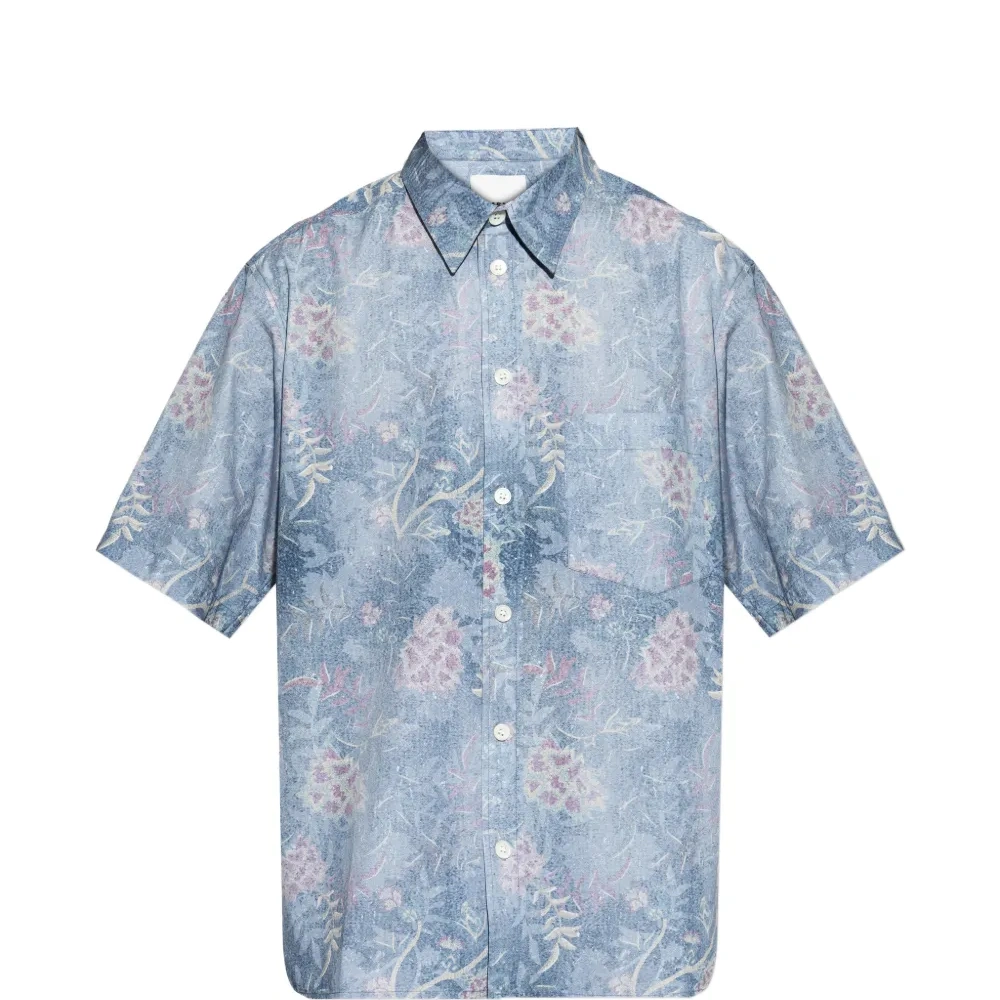 Хлопковая рубашка с цветочным принтом