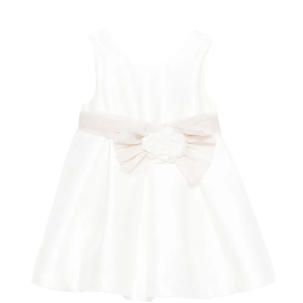 Платье с бантом-рюшами из микадо