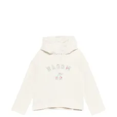 Карминовое худи с длинными рукавами и вышивкой