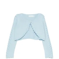 Болеро с открытой вязкой и украшением