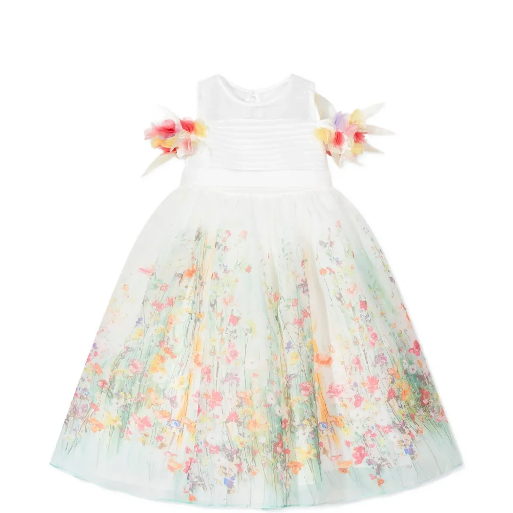 Платье с цветочными аппликациями