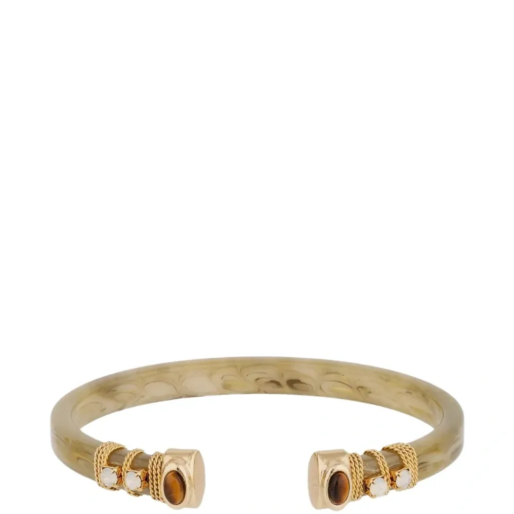 Широкий браслет-кафф с каменной отделкой Sarina