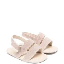 Блестящие сандалии с волнистыми ремешками