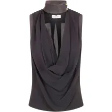 Блузка без рукавов с воротником-качелью