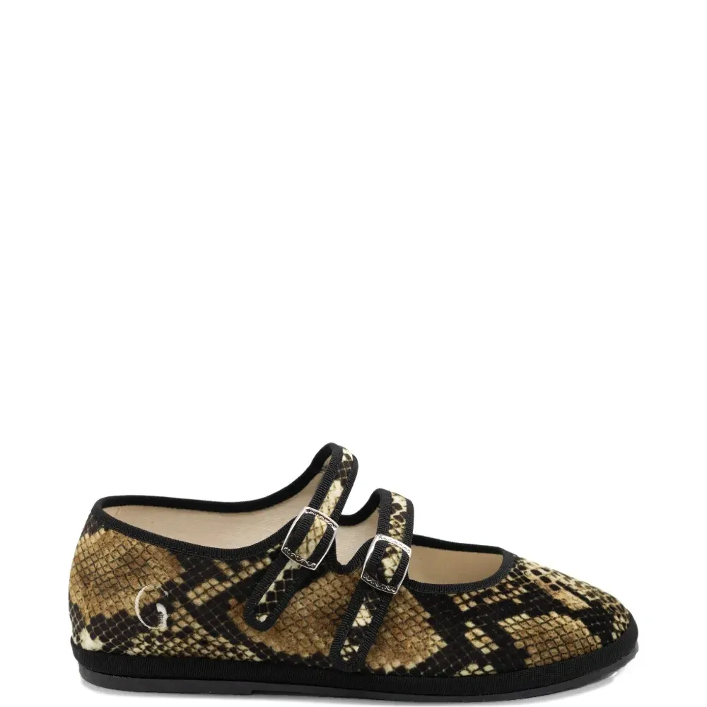 Балетки Мэри Джейн с принтом под змеиную кожу