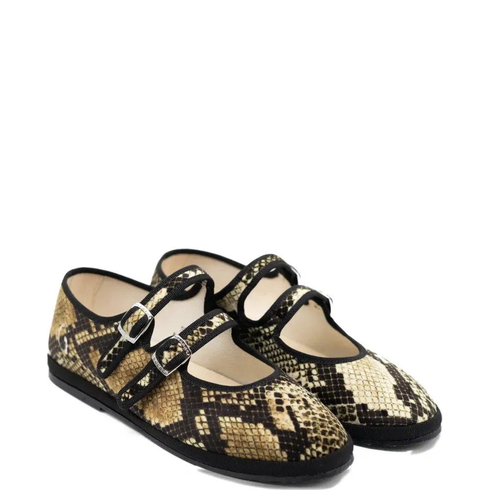Балетки Мэри Джейн с принтом под змеиную кожу