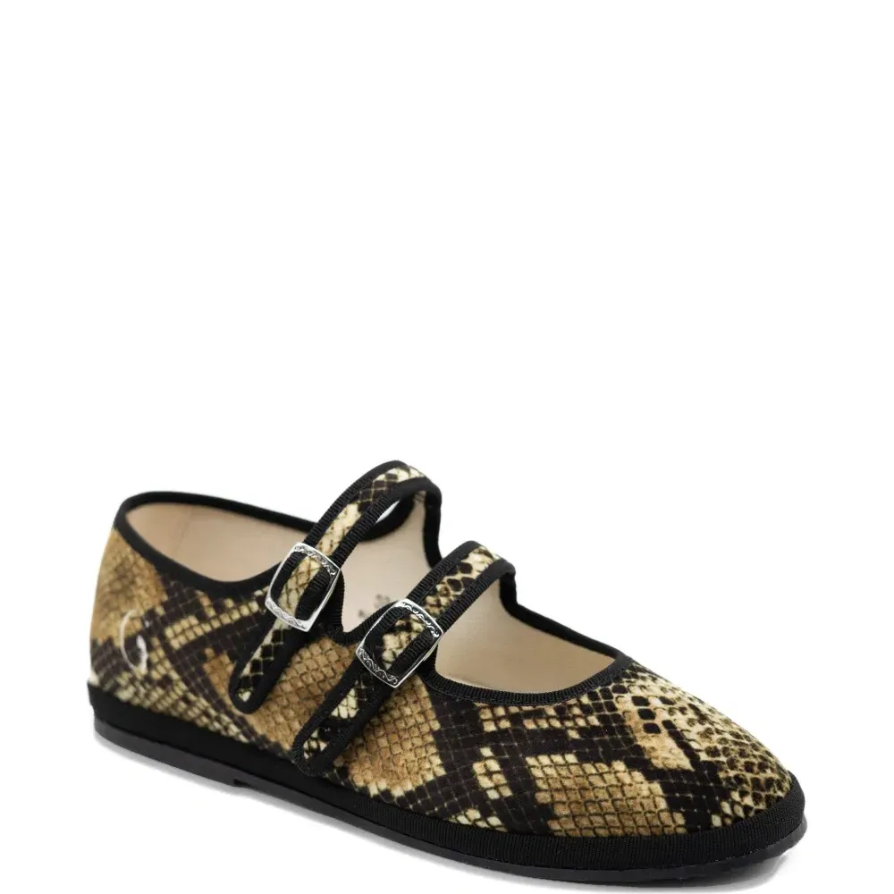 Балетки Мэри Джейн с принтом под змеиную кожу