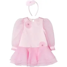 Комплект из многослойного платья с цветочными украшениями