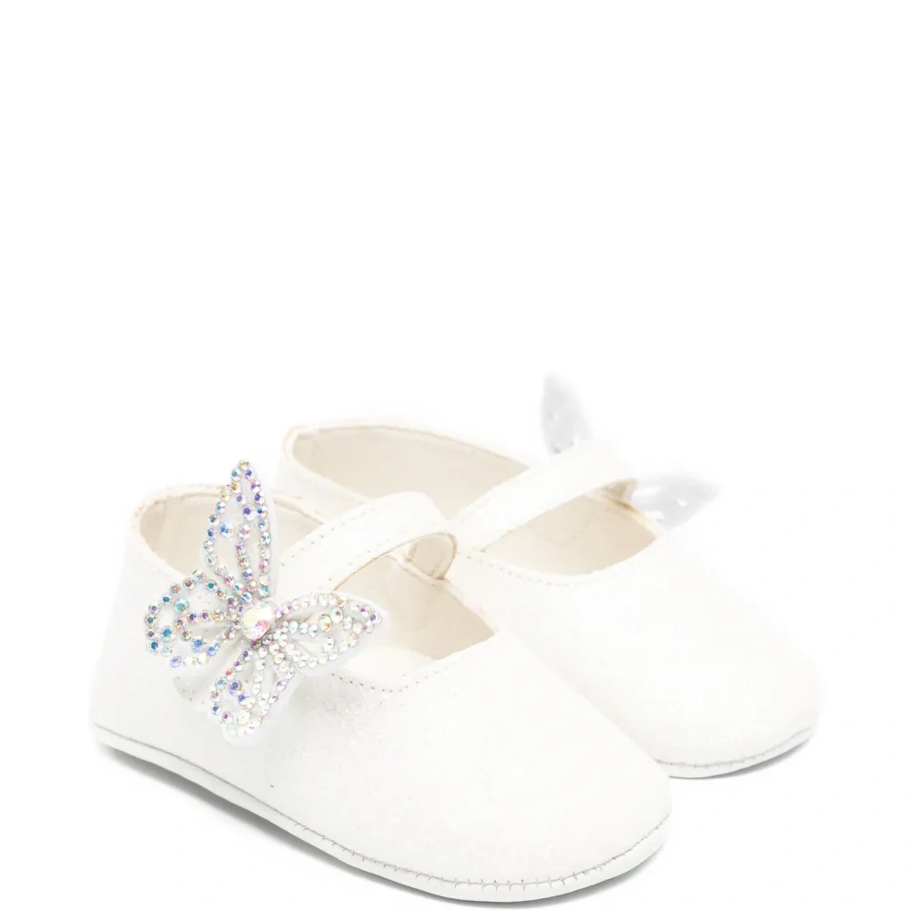 Балетки с украшением в виде бабочки