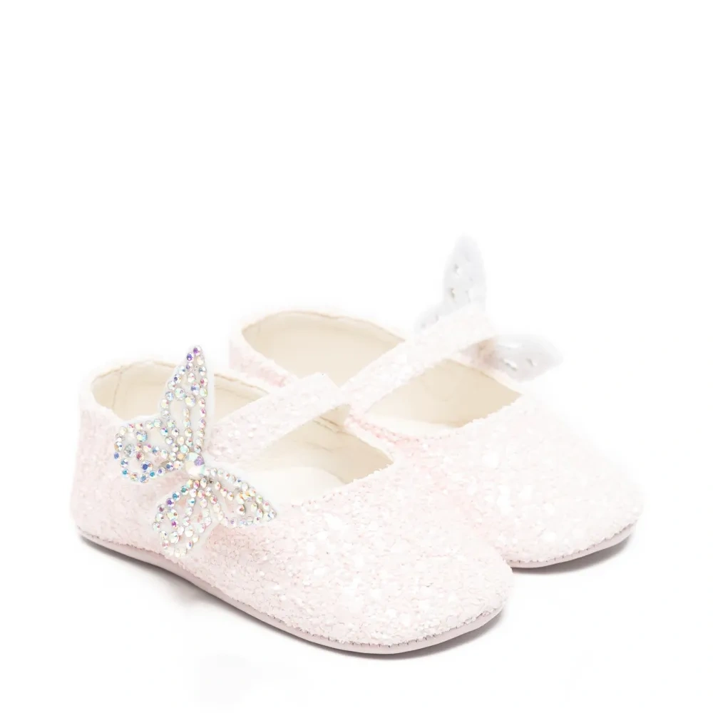 Балетки с украшением в виде бабочки