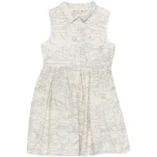 Платье с воротником и принтом