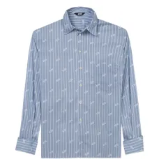 Рубашка в полоску с логотипом