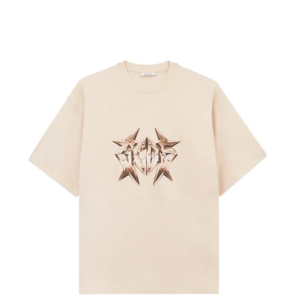 Футболка с логотипом и украшением в виде заклёпок