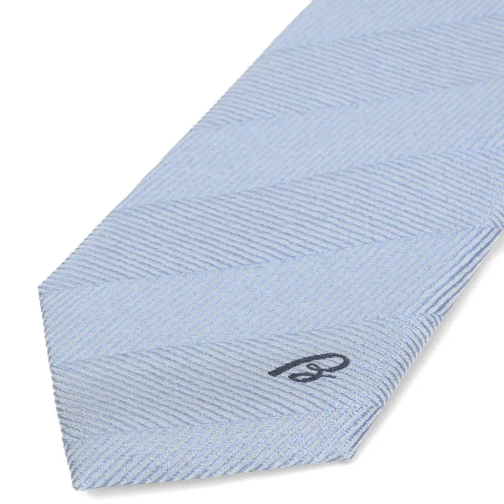 Галстук с логотипом и узором "елочка"