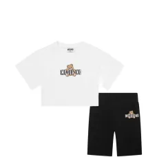 Комплект из шортов с логотипом и принтом "мишки"