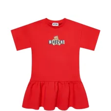 Платье с оборками и принтом "Тедди"