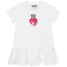 Платье с оборками и принтом мишки