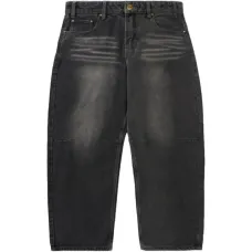 Широкие джинсы с эффектом потертости